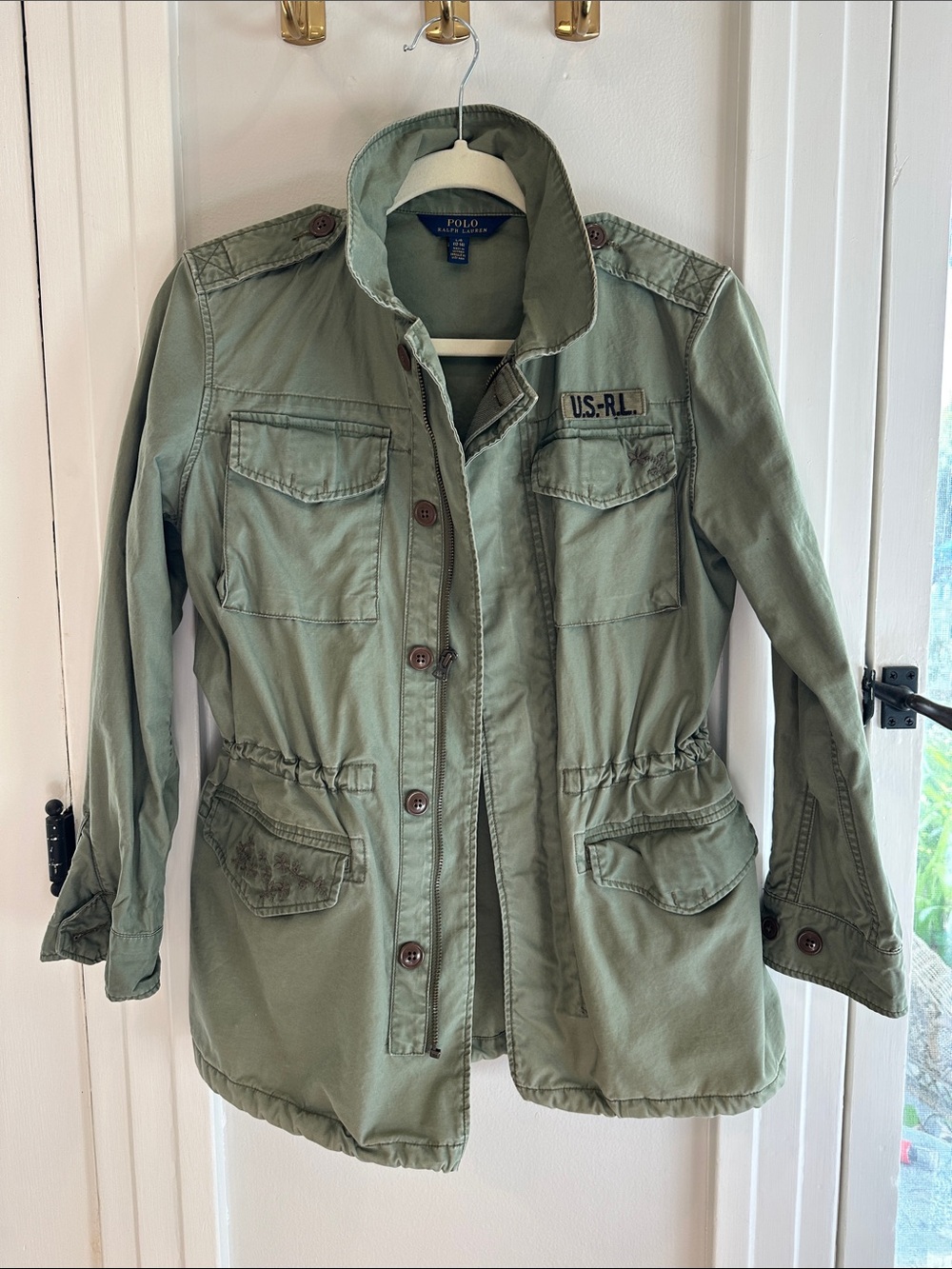 POLO RALPH LAUREN Olive Cotton Field Army Jacket (Kids LG 12-14/ Adult Small)